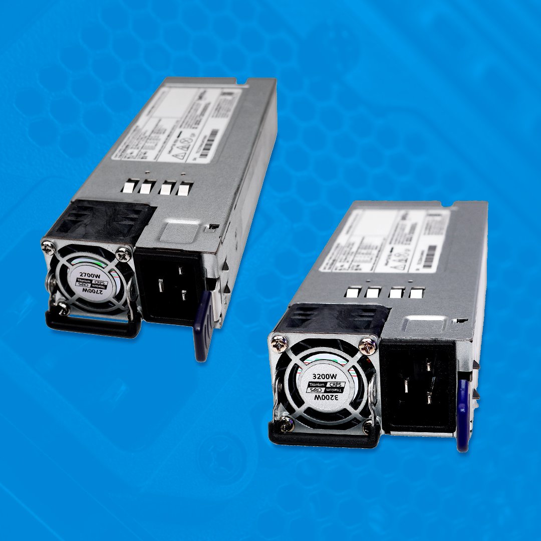 AC-DC power supplies in Intel CRPS form factor deliver titanium 80 PLUS efficiency