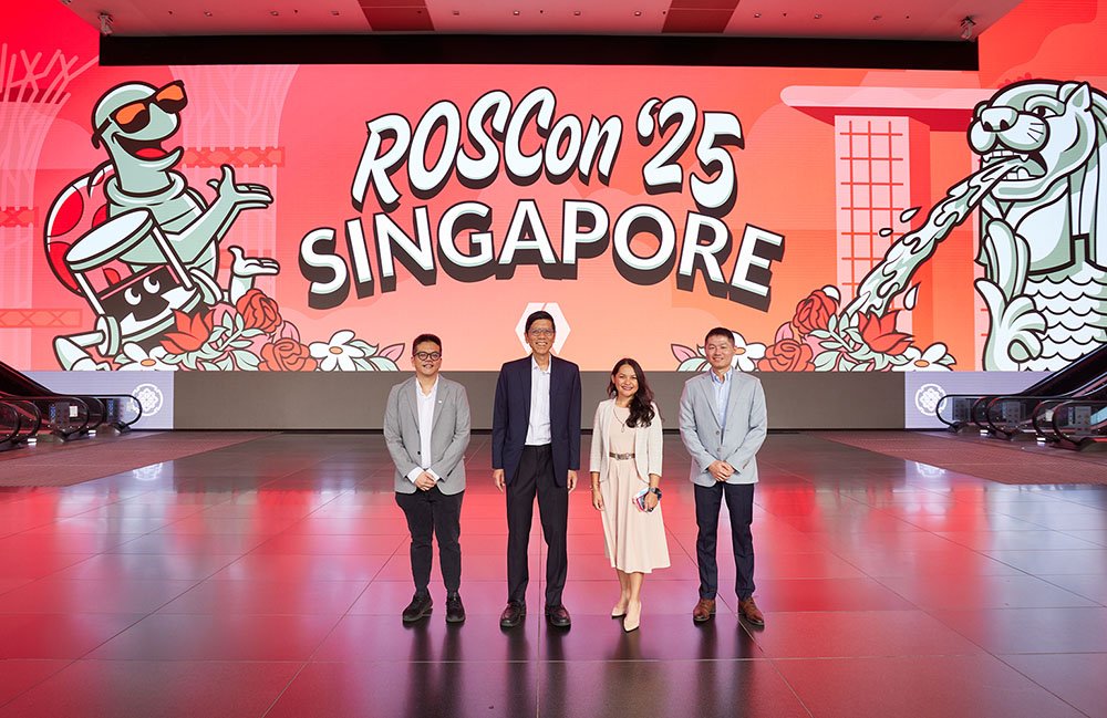Mr Tung Meng Fai, Executive Director, National Robotics Programme (NRP);Professor Tan Chorh Chuan, Chairman, Agency for Science, Technology and Research (A*STAR); Ms Vanessa Yamzon Orsi, CEO, Open Source Robotics Foundation; and Dr Wang Wei, Deputy Executive Director (R&D) at A*STAR SIMTech and A*STAR ARTC, attended ROSCon in Singapore.