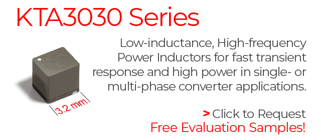 High-current, low-inductance power inductor meets automotive temperature rating