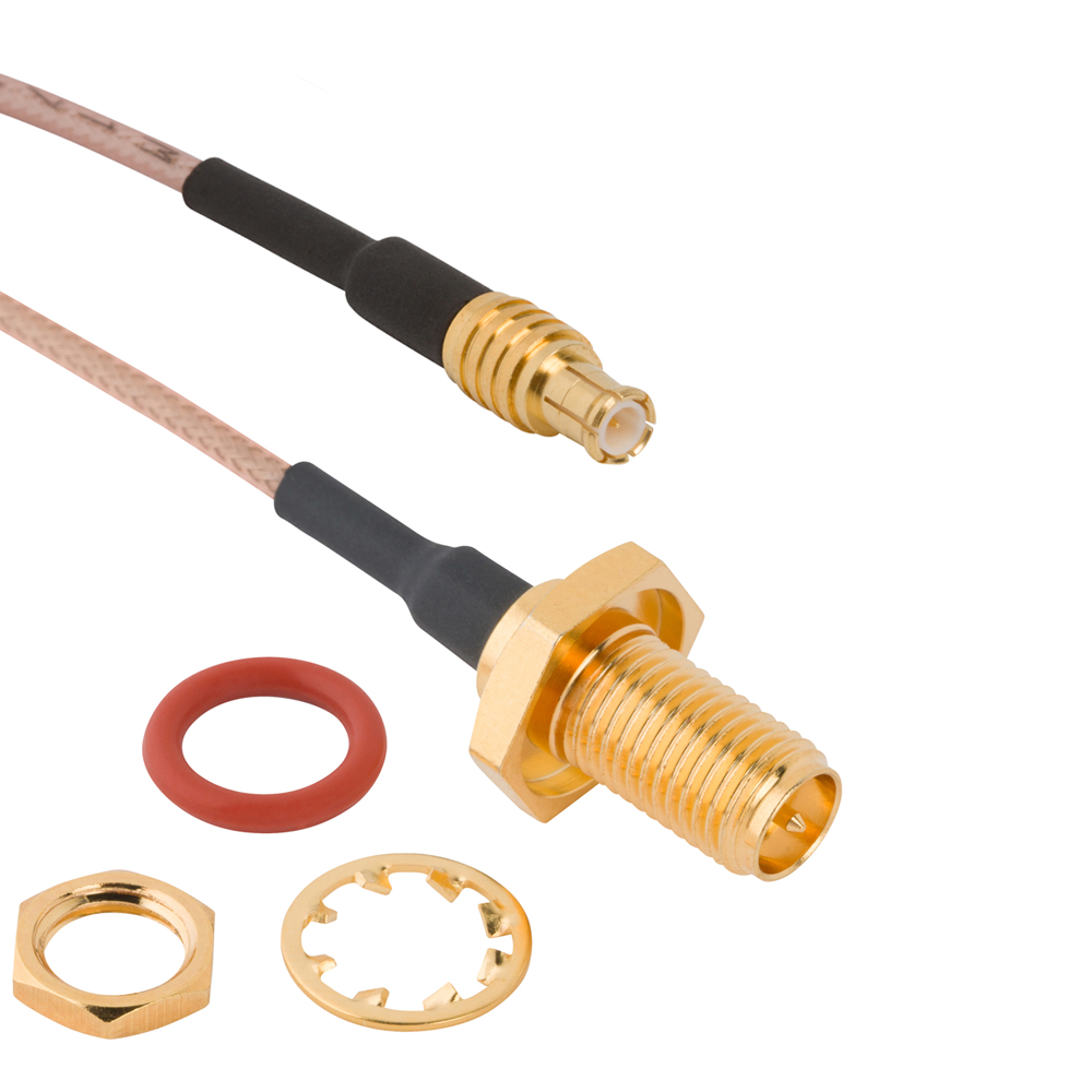 MCX assemblies add IP67 bulkhead sealing to 6 GHz